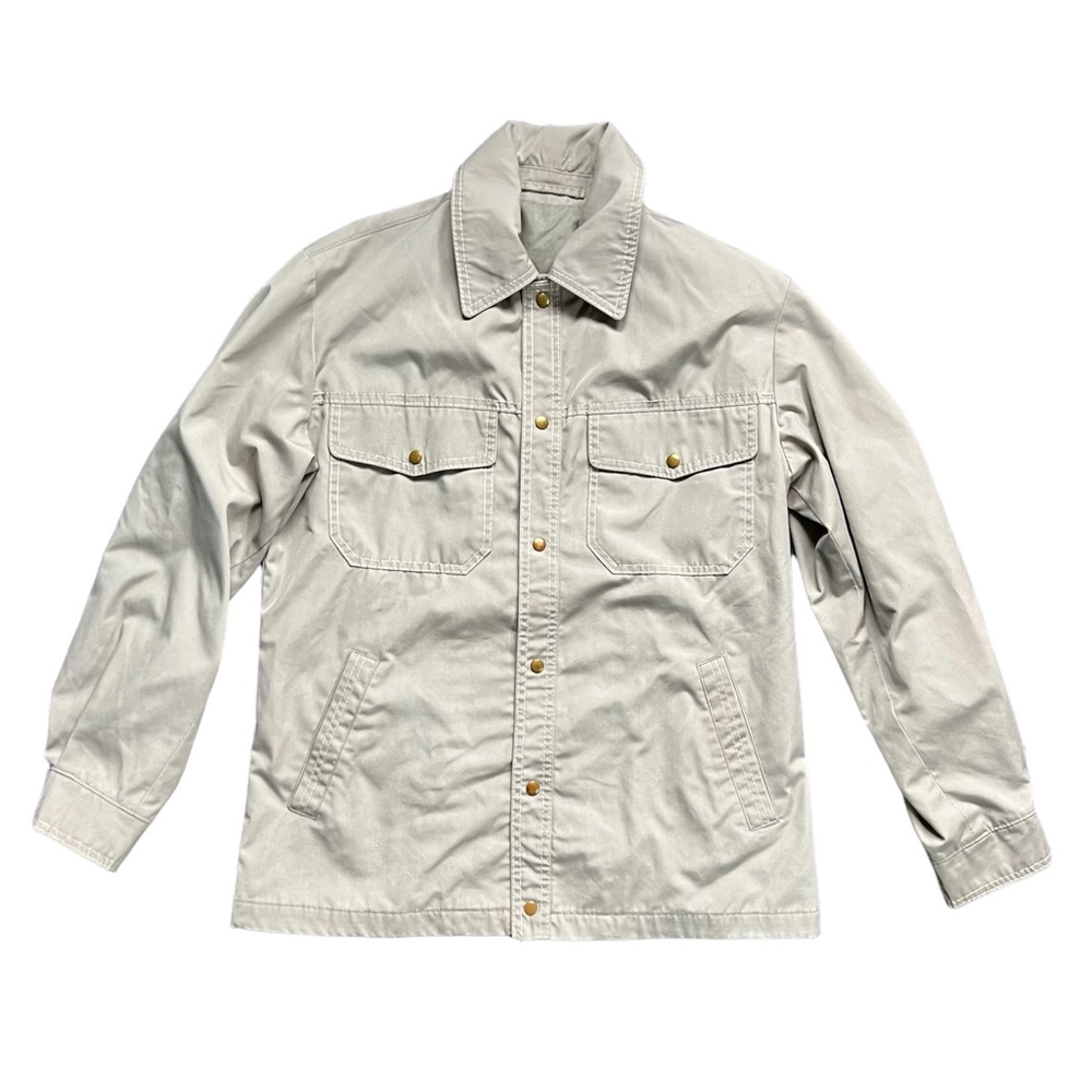 Mighty Mac True VTG 80s Button Down Lightweight Tan Windbreaker Casual Jacket L